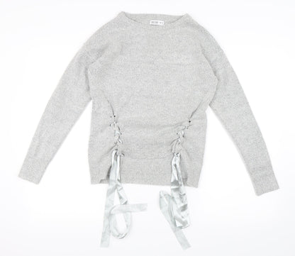 Additional front view of WOW women’s grey jumper, size XS