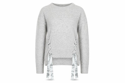 Front view of WOW women’s grey jumper, size XS