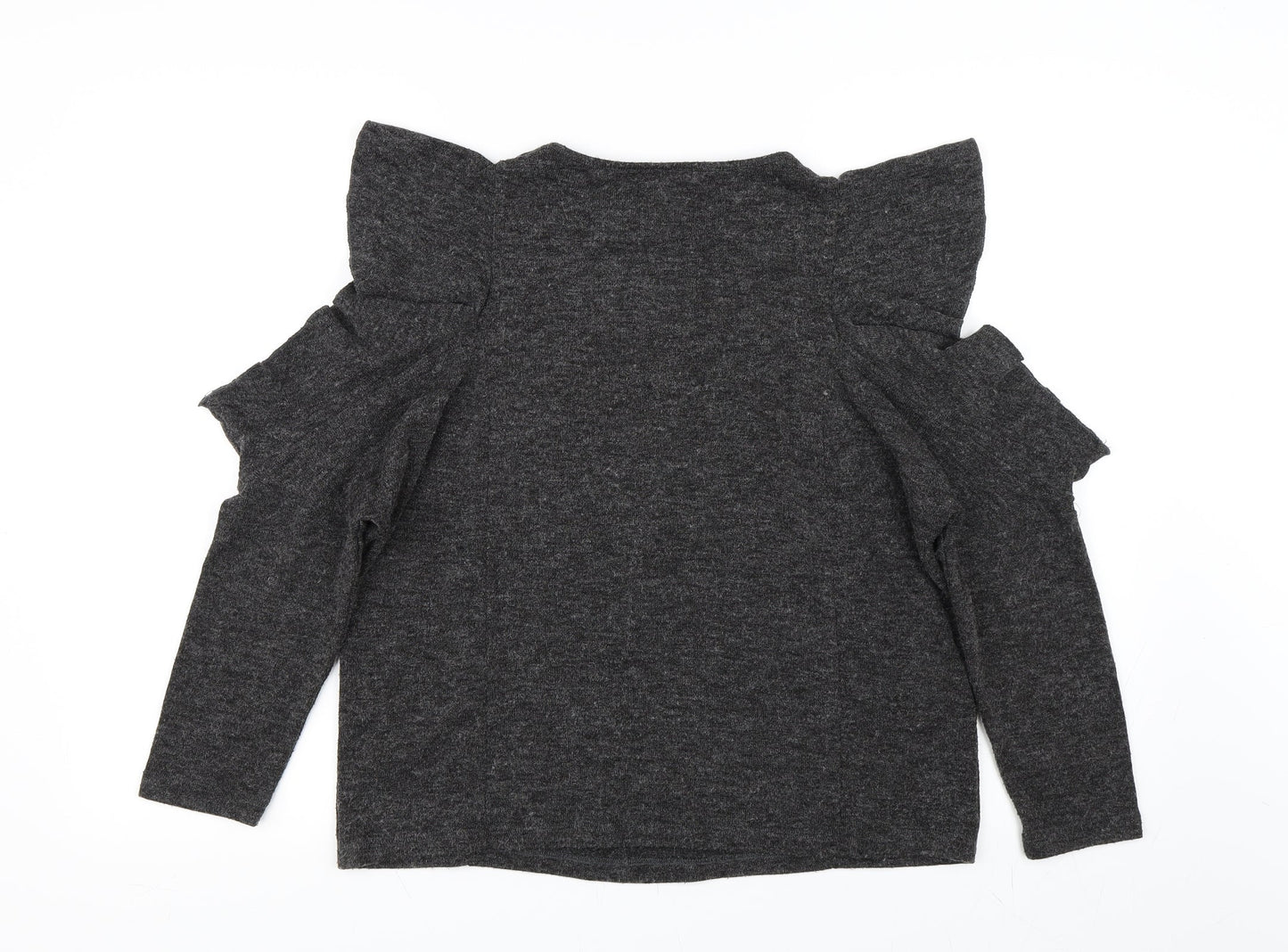 Zara Womens Grey   Basic T-Shirt Size S  - Cold Shoulder