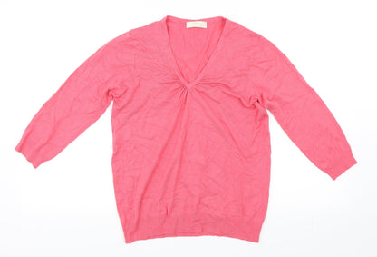 Additional front view of Marks & Spencer women’s pink jumper, size UK 12, - extra stretch