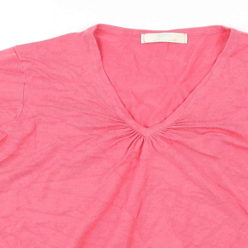 Marks and Spencer Womens Pink   Pullover Jumper Size 12  - Extra Stretch