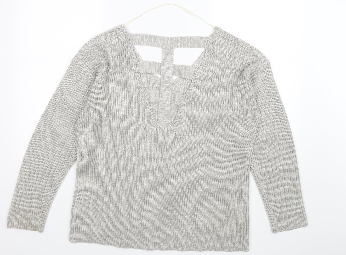 Atmosphere Womens Grey  Knit Pullover Jumper Size M  - open back