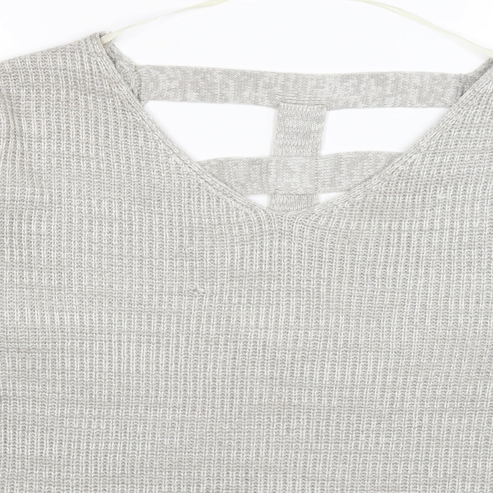 Atmosphere Womens Grey  Knit Pullover Jumper Size M  - open back
