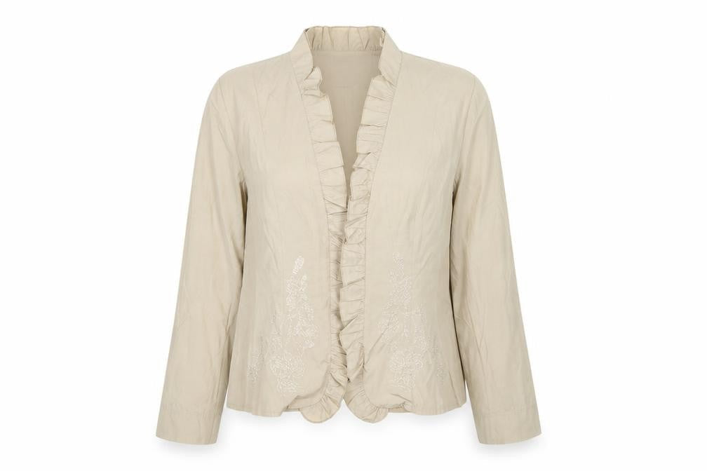 oscar B Womens Beige Floral  Jacket  Size 12