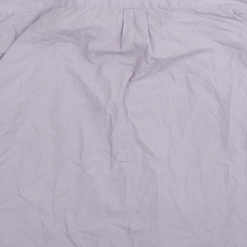 Tom Hagan Mens Purple Check   Button-Up Size 17