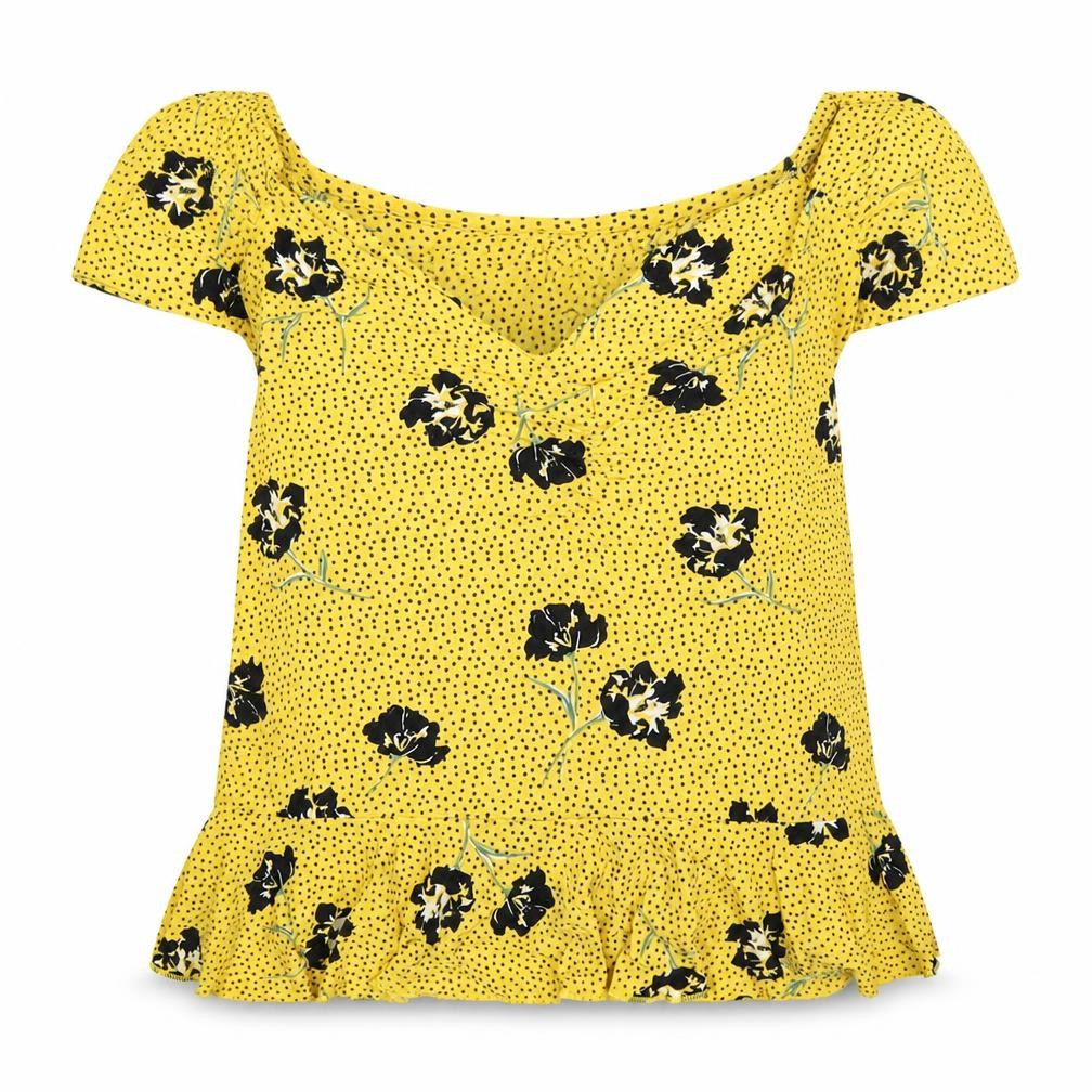 River Island Womens Yellow Floral  Tunic Tank Size 10