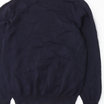 Brand and care label for George girls’ blue knit jumper, size 9-10, years