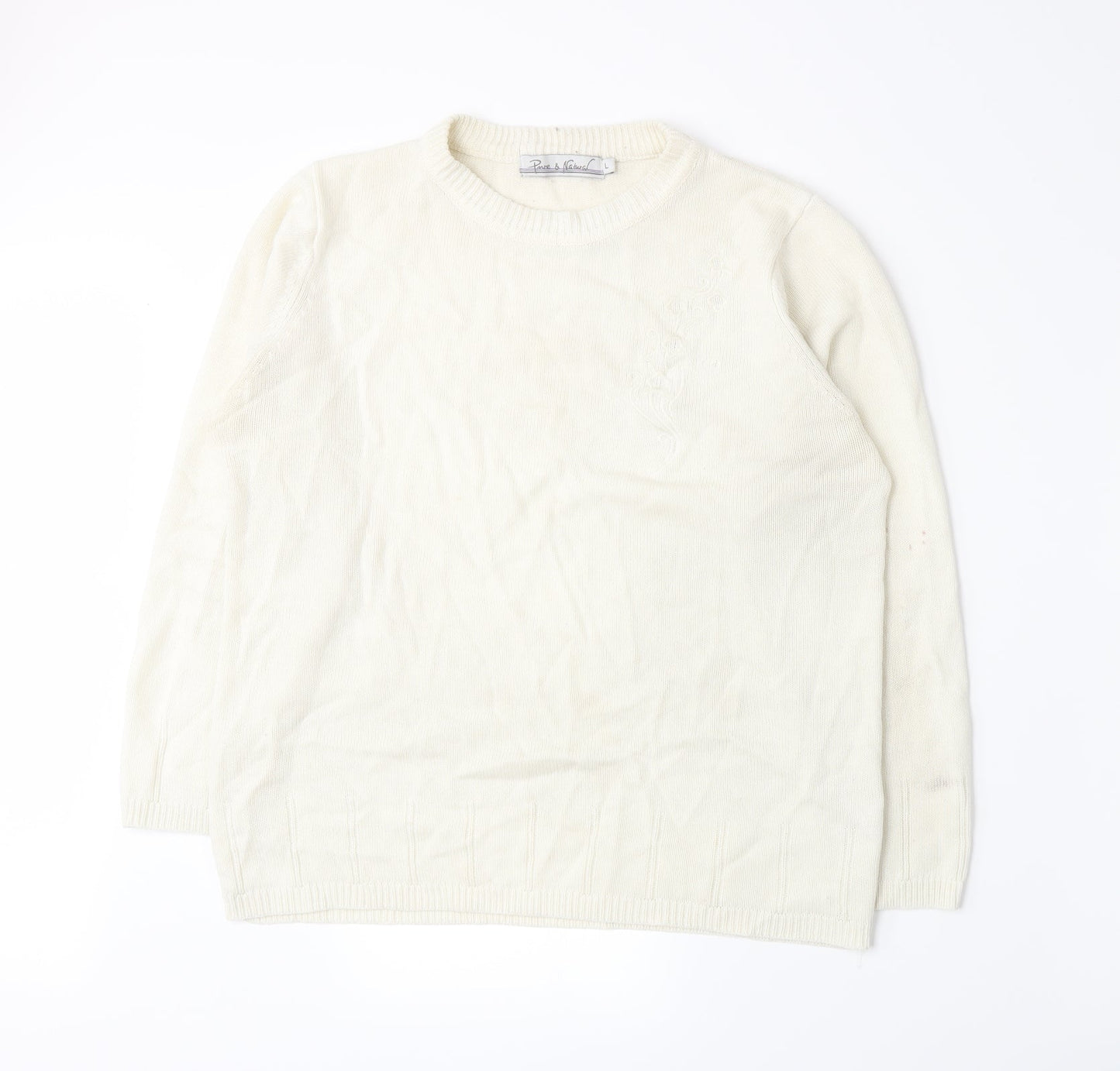 Pure & Natural Womens Beige  Knit Pullover Jumper Size L