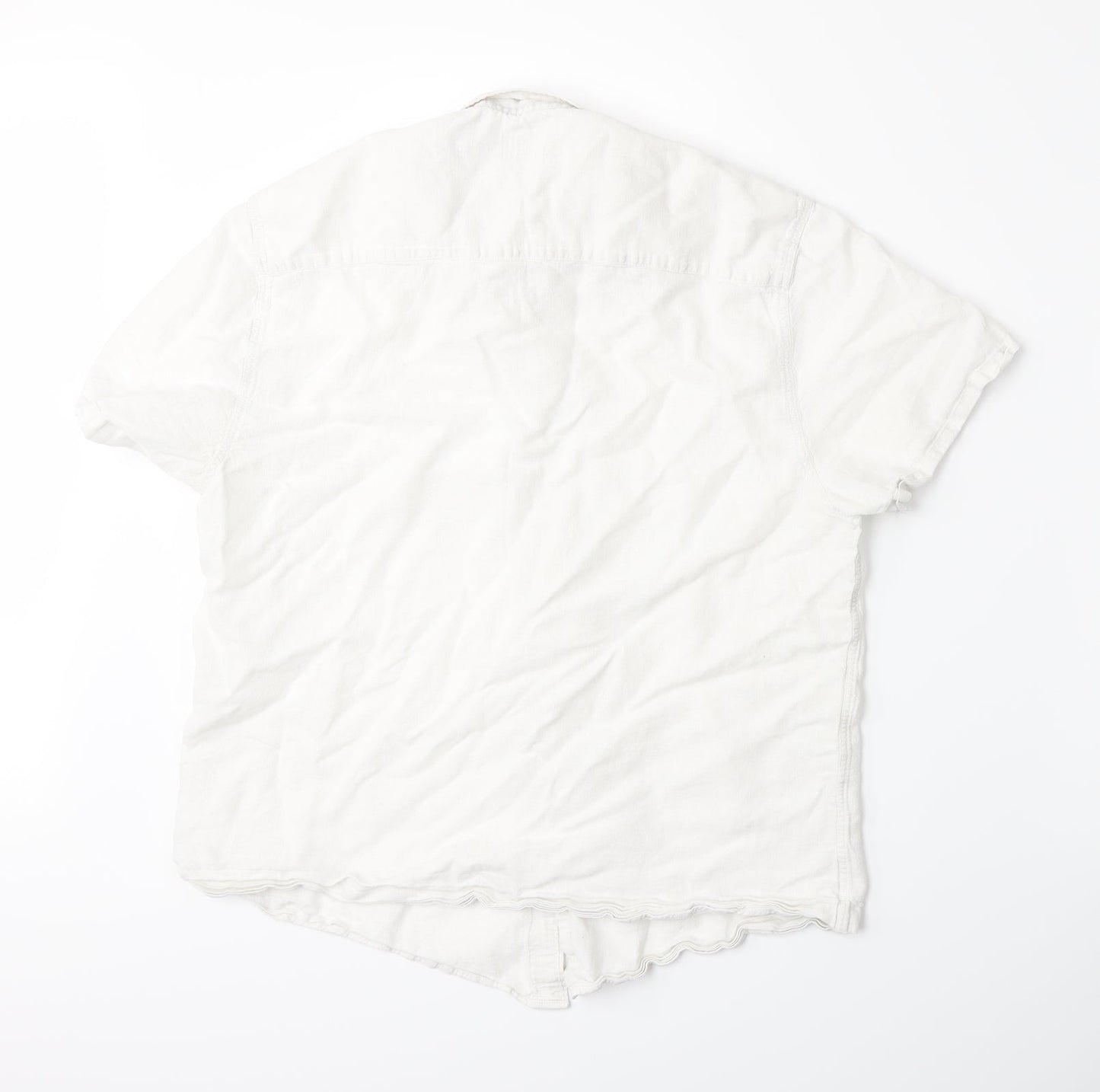 ACW85 Mens White    Button-Up Size L