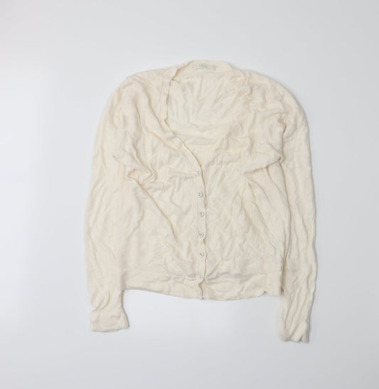 Marks and Spencer Womens Beige  Knit Cardigan Jumper Size 14