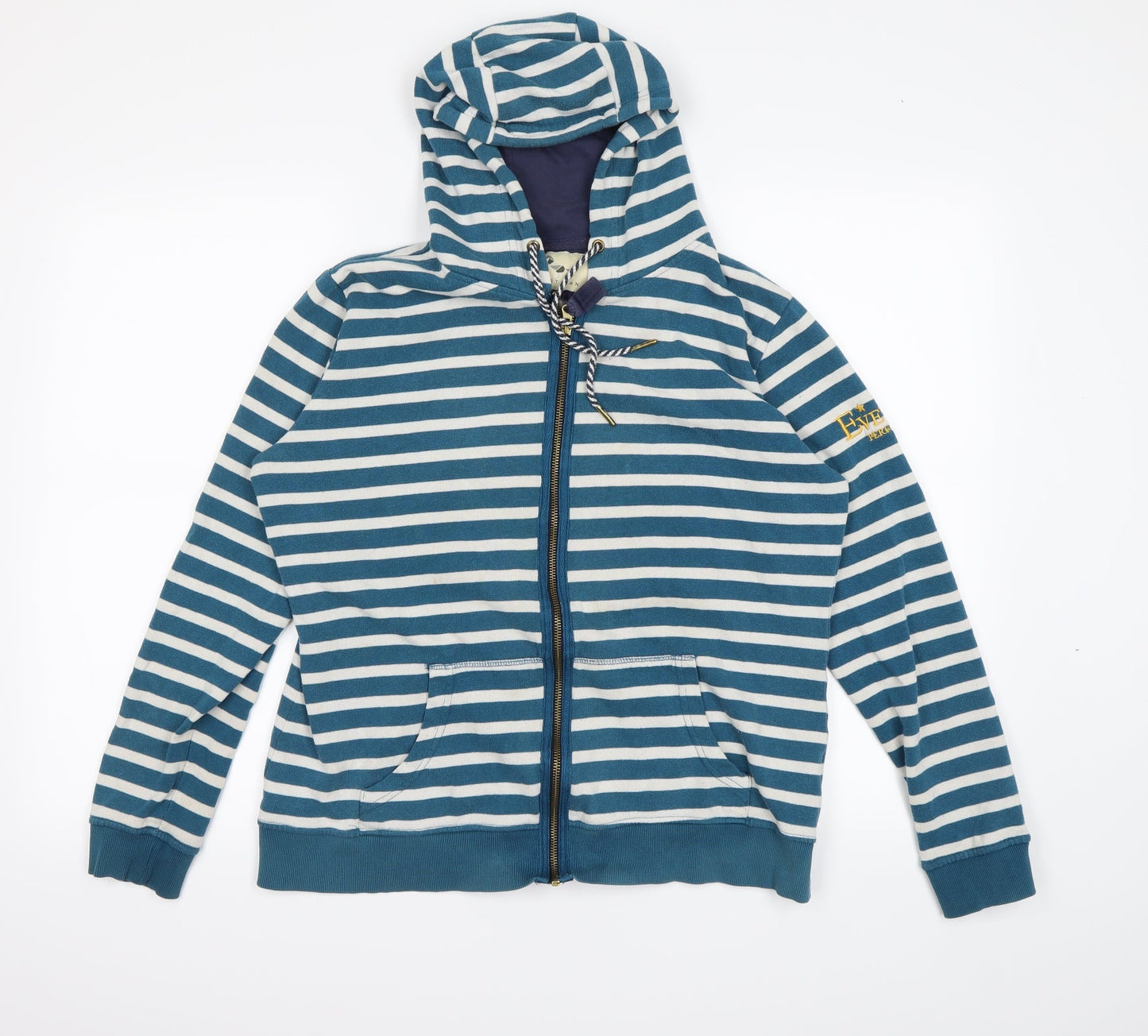 Equestrian Womens Blue Striped  Full Zip Jumper Size 12