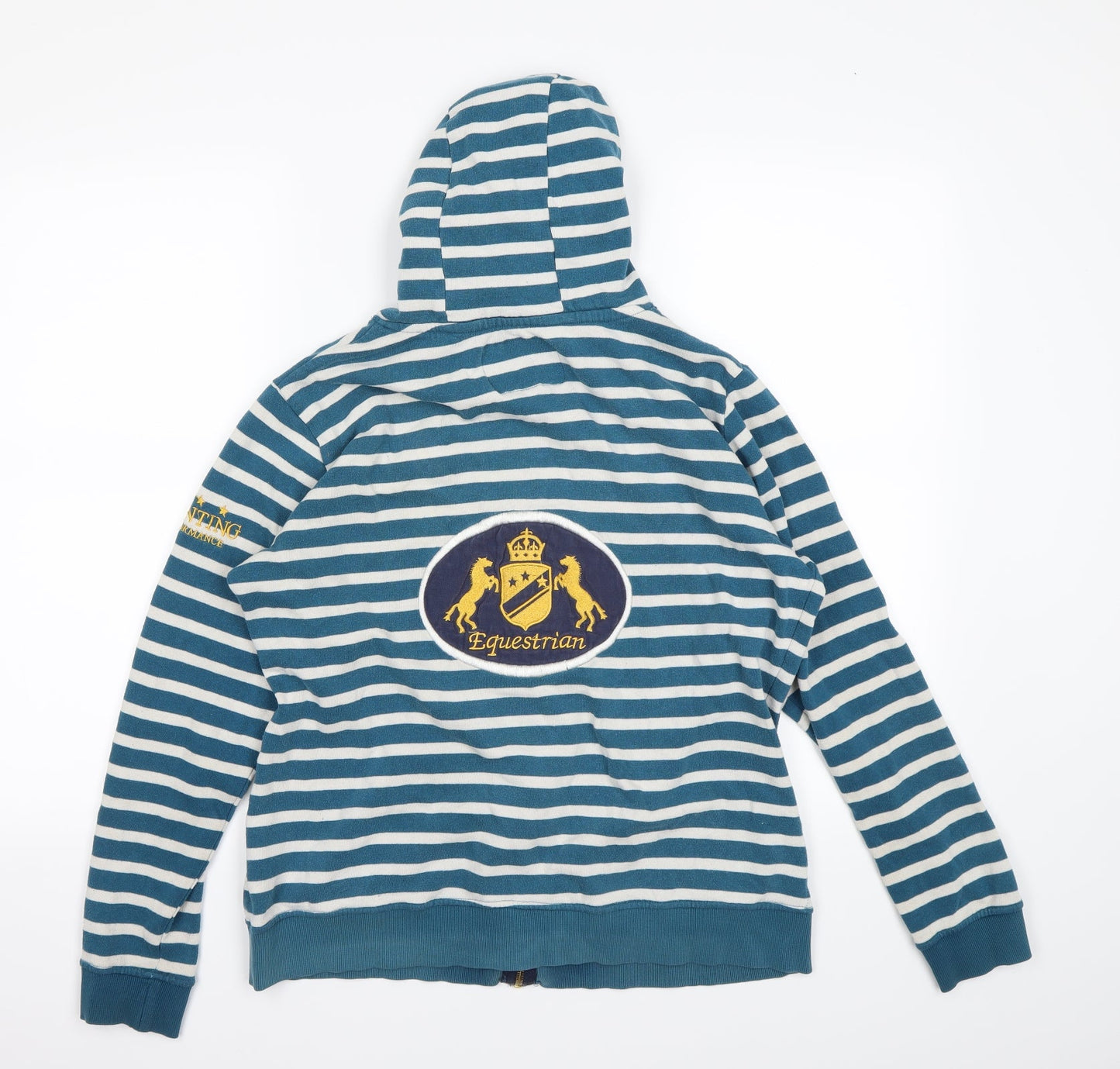 Equestrian Womens Blue Striped  Full Zip Jumper Size 12