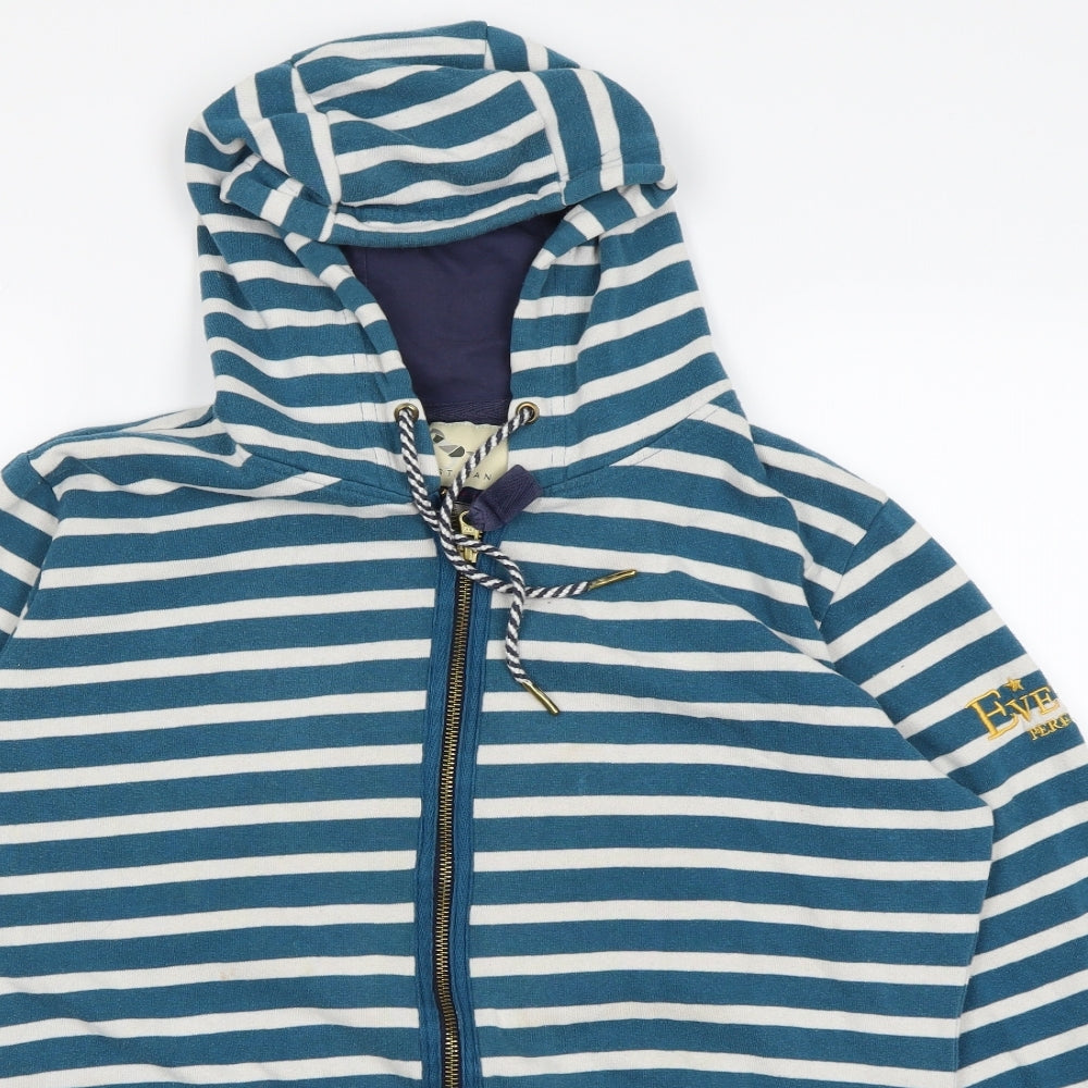 Equestrian Womens Blue Striped  Full Zip Jumper Size 12