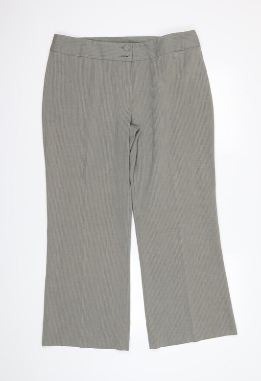 Marks and Spencer Womens Grey Plaid  Dress Pants Trousers Size 16 L27 in