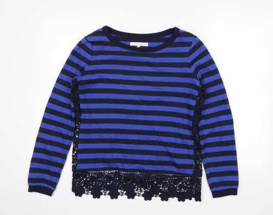 NEXT Womens Blue Striped  Pullover Jumper Size 8