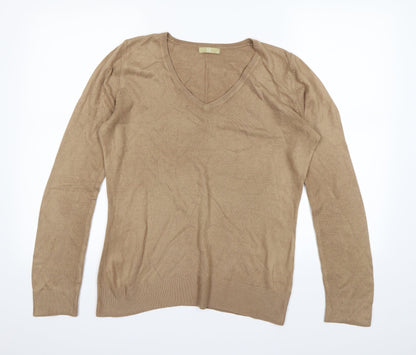 Front view of TU women’s beige jumper, size UK 12