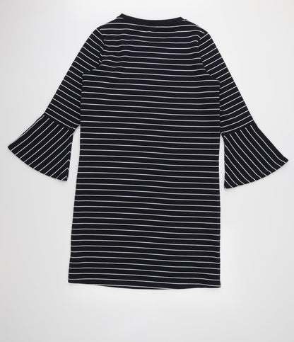 Back view of Next women’s blue striped shift, size UK 10