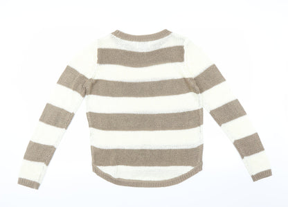 Back view of C&A women’s ivory striped jumper, size S