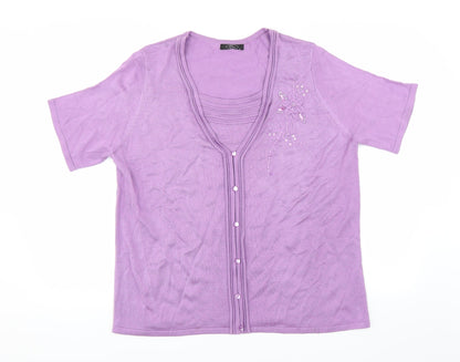 Additional front view of Bonmarché women’s purple jumper, size L