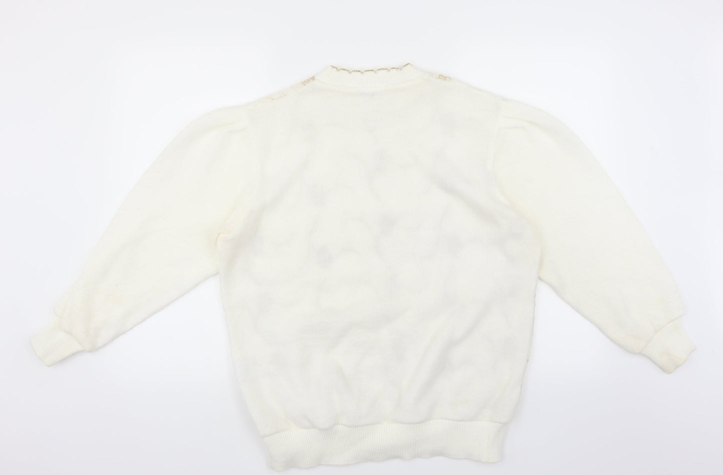 Afibel Womens Ivory Floral  Pullover Jumper Size 16