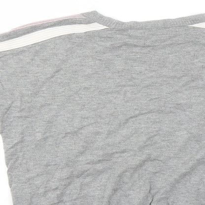 Brand and care label for Next women’s grey jumper, size UK 8