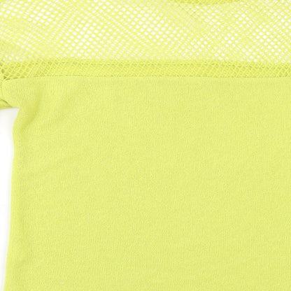 Brand and care label for River Island women’s green jumper, size UK 12