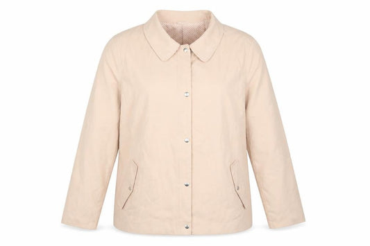 Front view of Bonmarché women’s orange jacket, size UK 14
