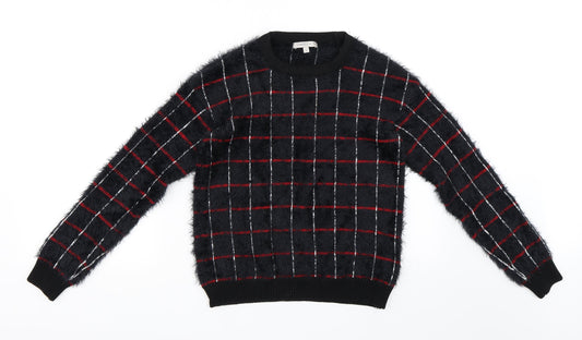 Marks and Spencer Womens Black Check  Pullover Jumper Size 6