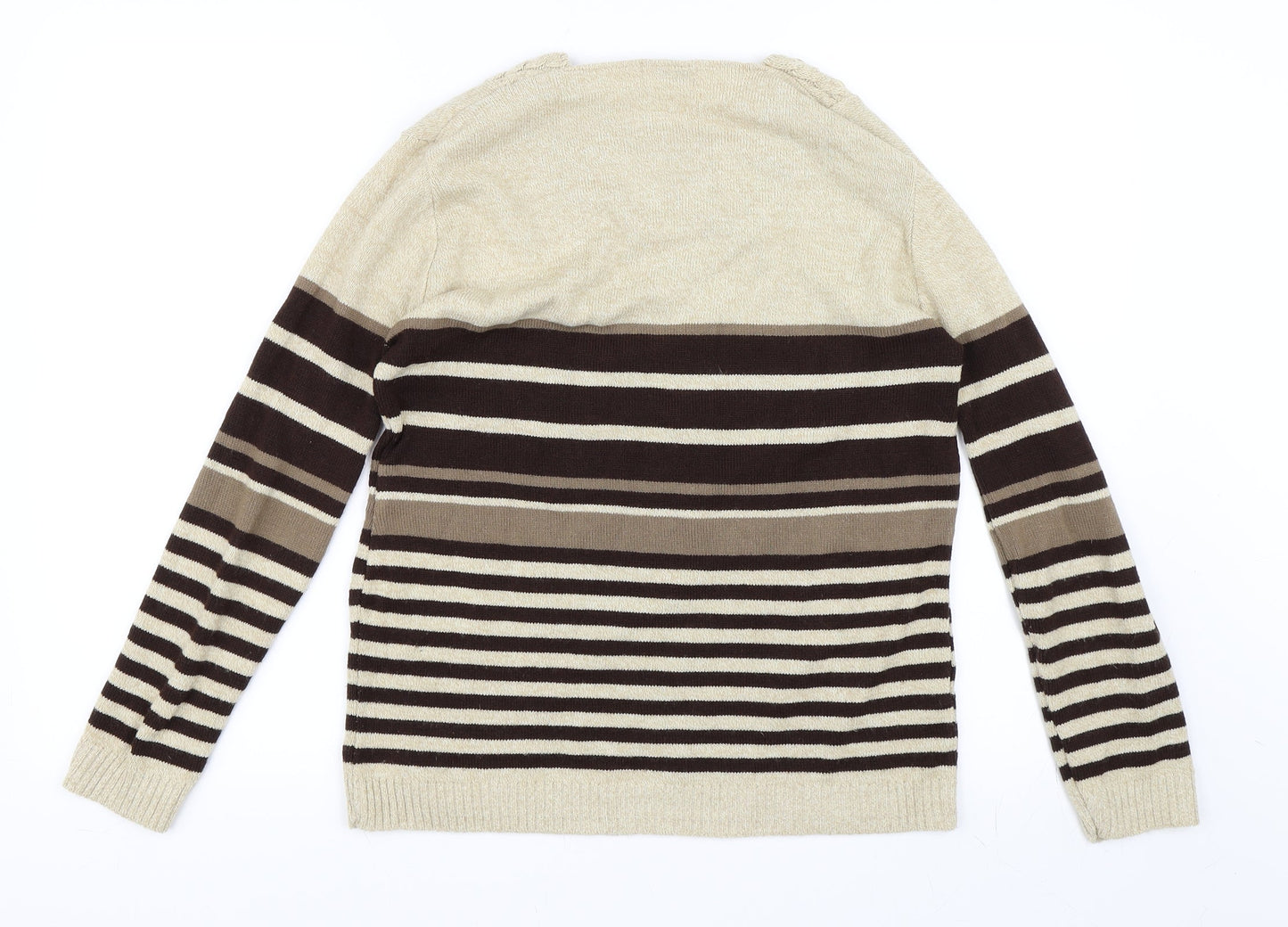 Lizzi Clarke Womens Beige Striped  Pullover Jumper Size M