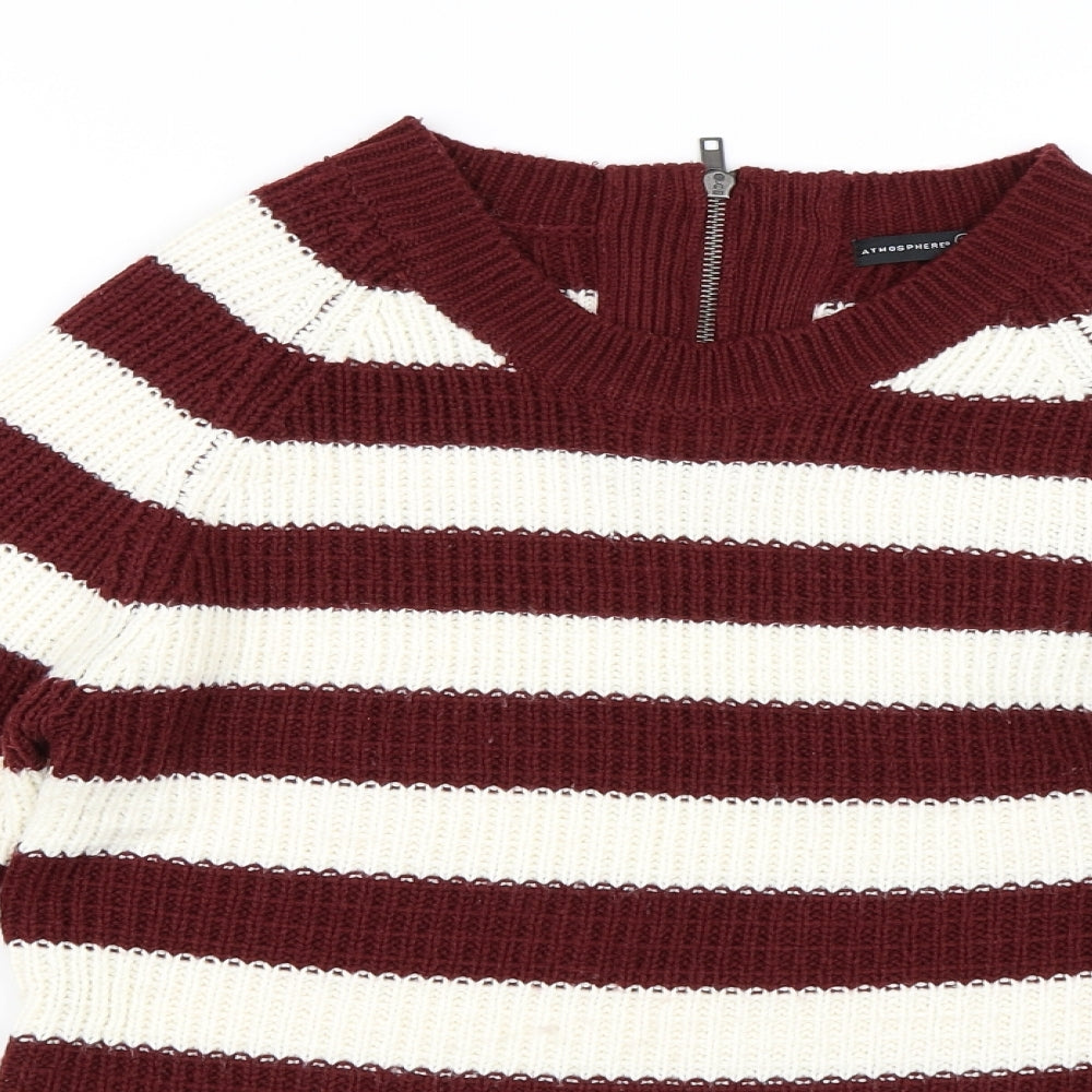 Atmosphere Womens Red Striped  Pullover Jumper Size 12