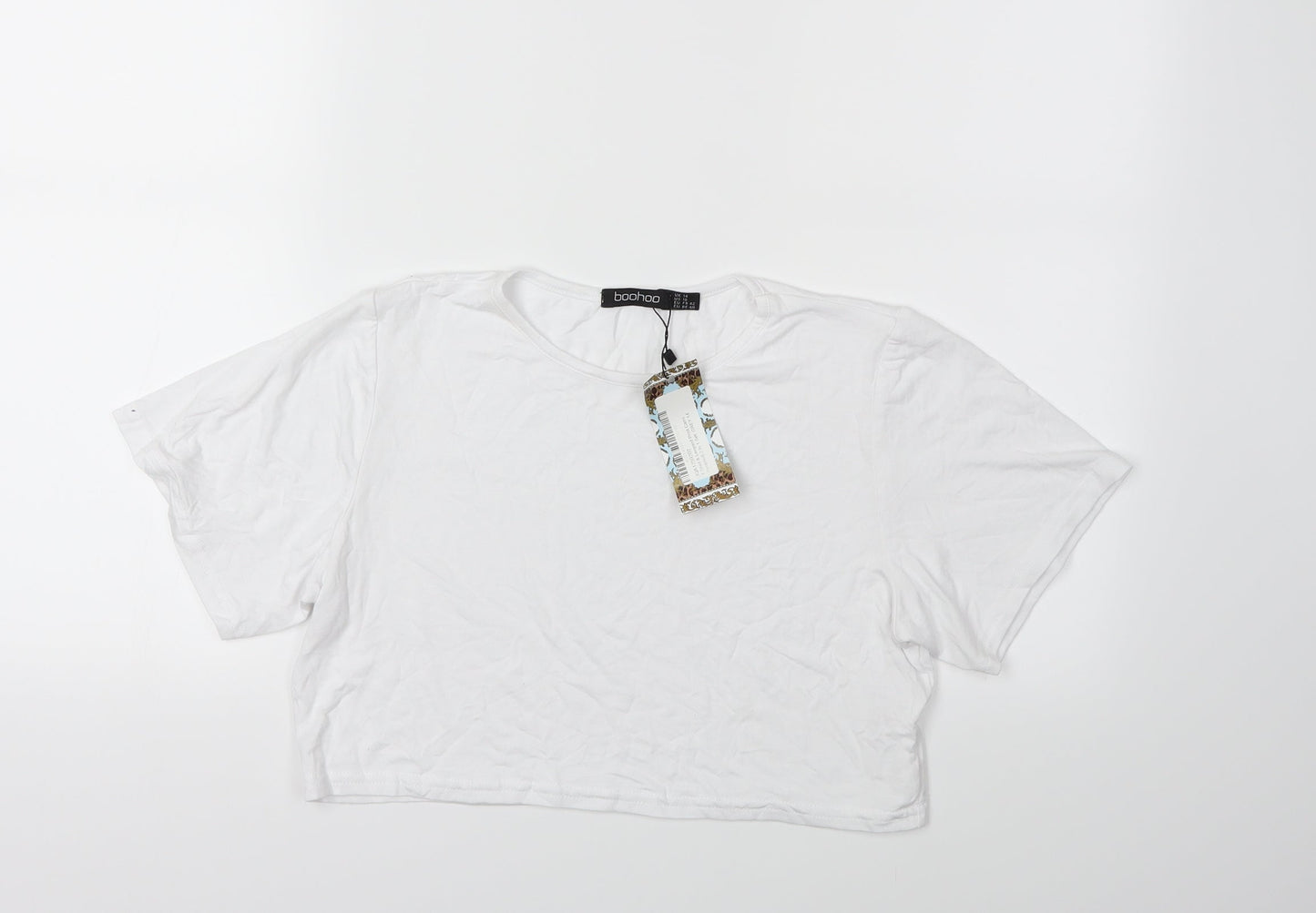 Boohoo Womens White   Basic T-Shirt Size 14