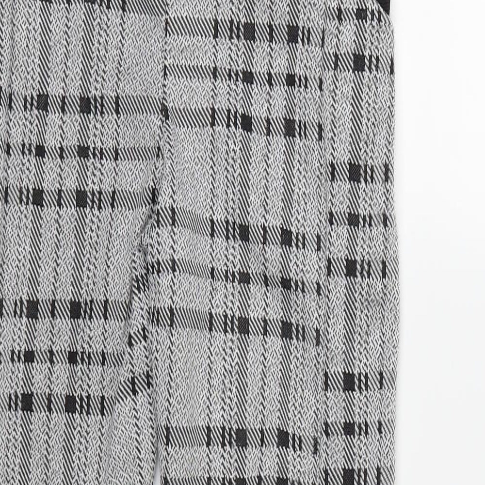 CAMEO ROSE Womens Grey Check  Jegging Trousers Size 14 L28 in