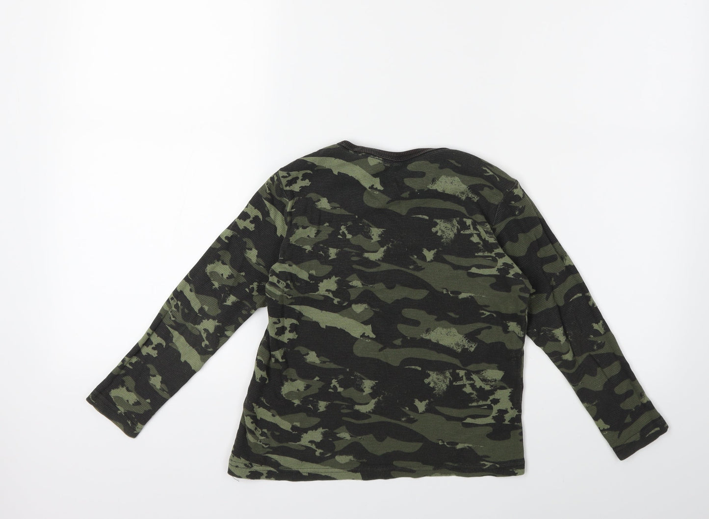 Marks and Spencer Boys Green Camouflage  Basic T-Shirt Size 5-6 Years