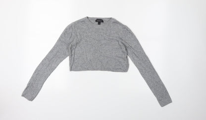 Additional front view of Topshop women’s grey jumper, size UK 8