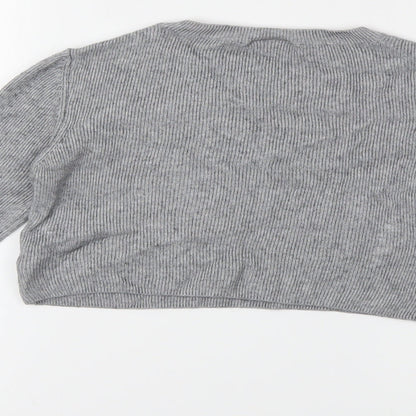 Brand and care label for Topshop women’s grey jumper, size UK 8