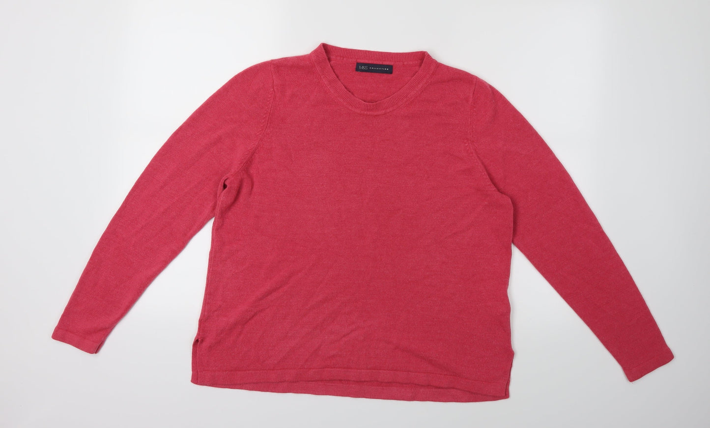 Marks and Spencer Womens Pink  Knit Pullover Jumper Size 14
