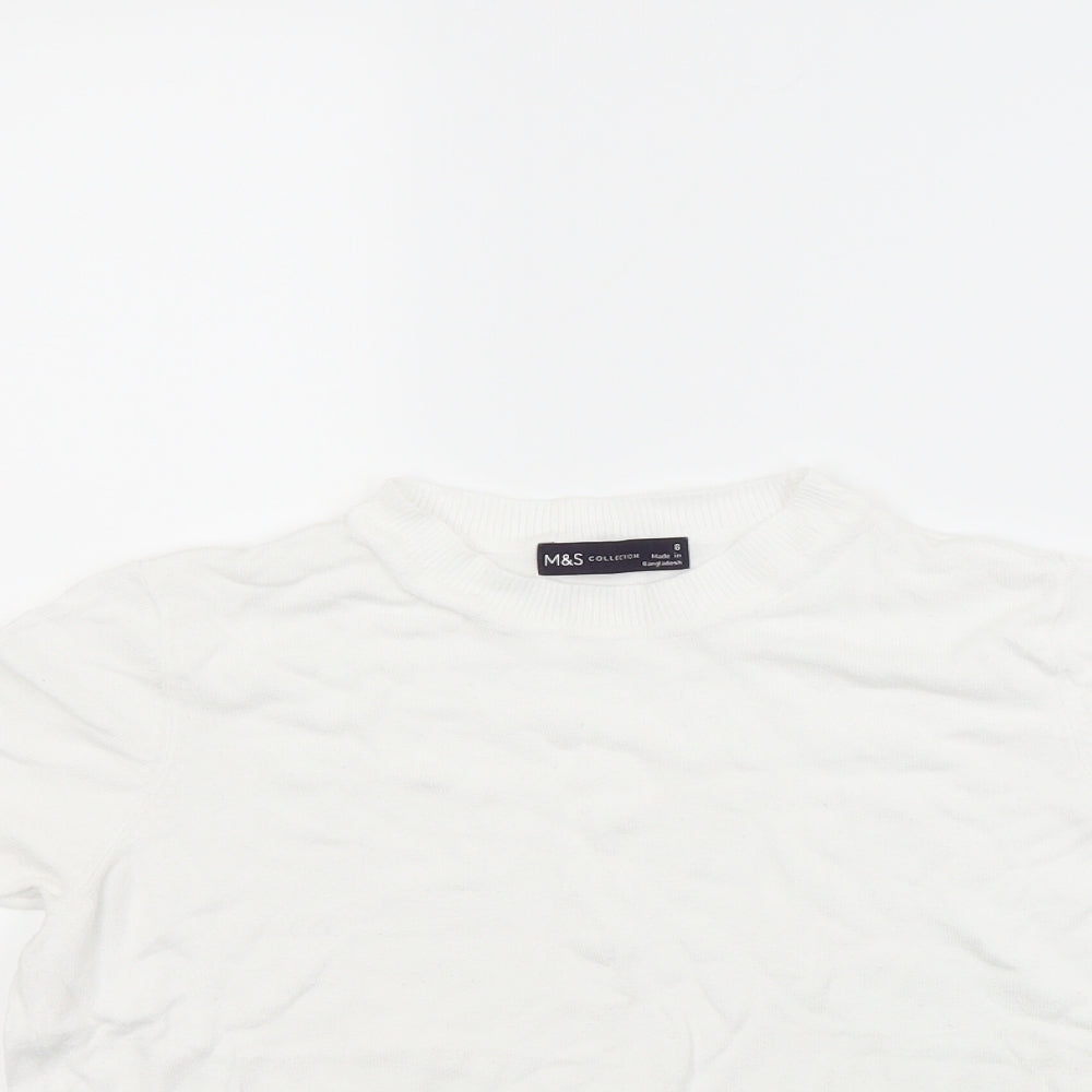 Marks and Spencer Womens White   Pullover Jumper Size 8