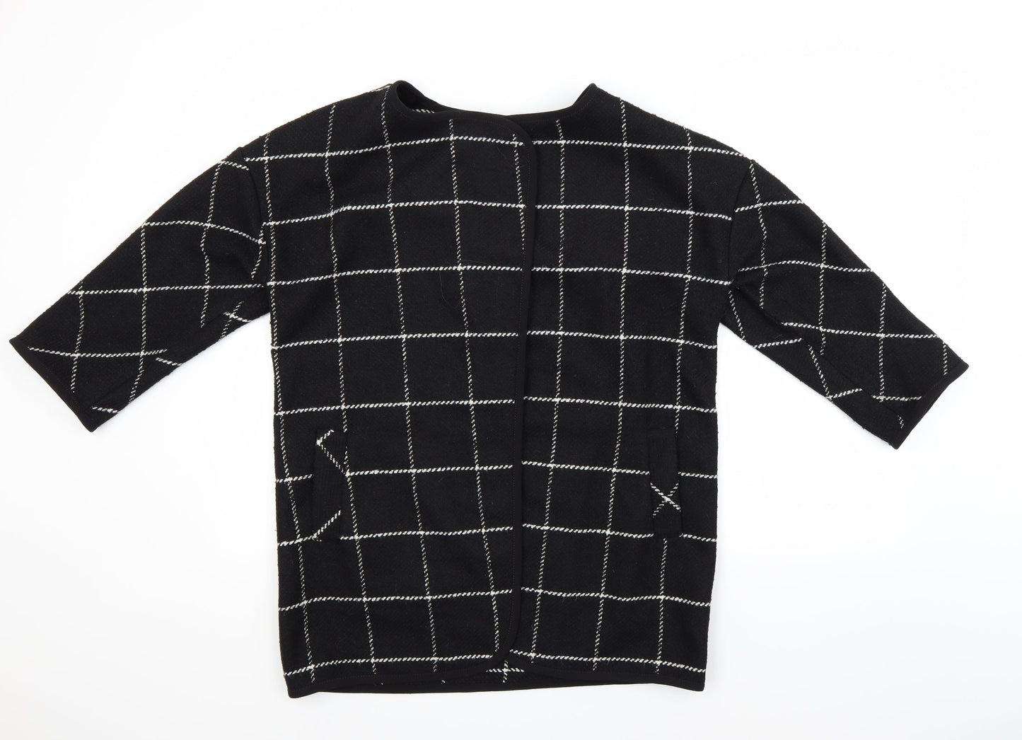Bonmarché Womens Black Check  Jacket Coat Size 10