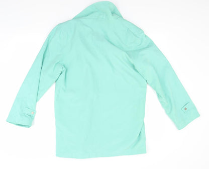 Back view of Finesse women’s green jacket coat, size UK 10