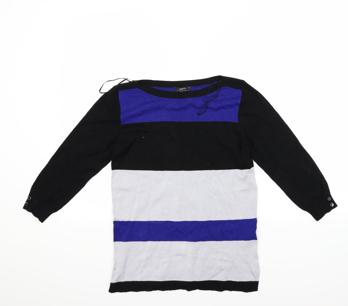 Papaya Womens Blue Striped  Pullover Jumper Size 8