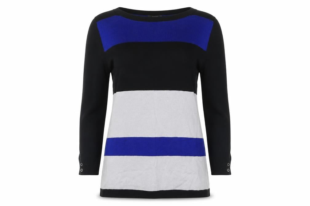 Papaya Womens Blue Striped  Pullover Jumper Size 8