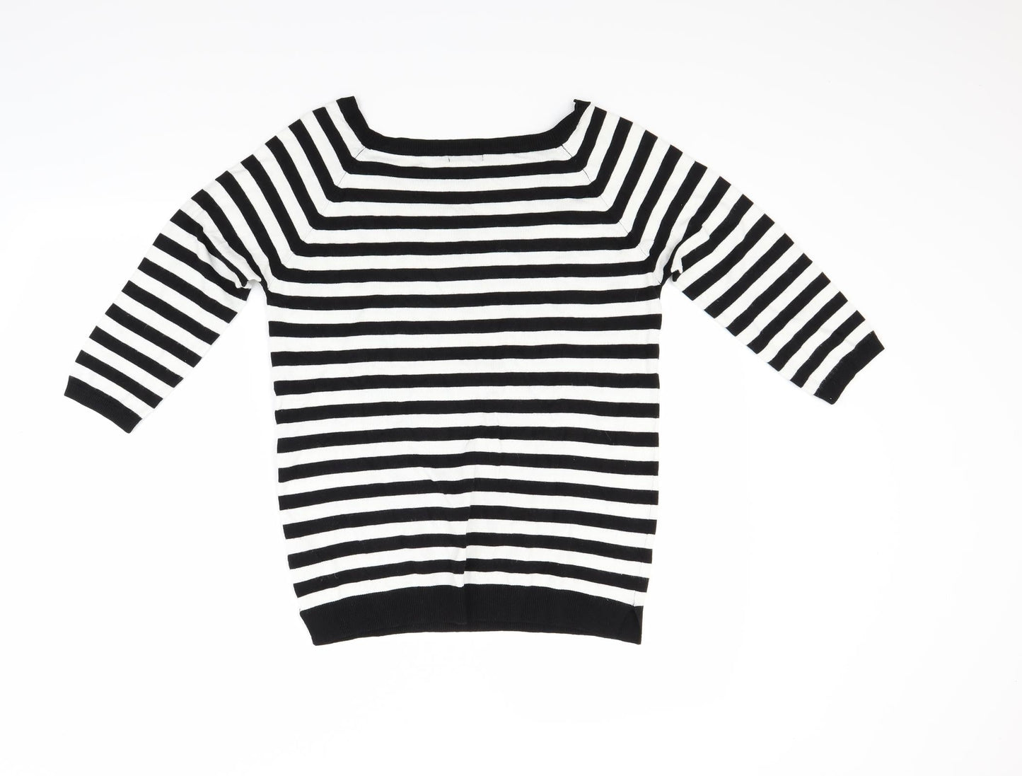 F&F Womens White Striped  Pullover Jumper Size 14