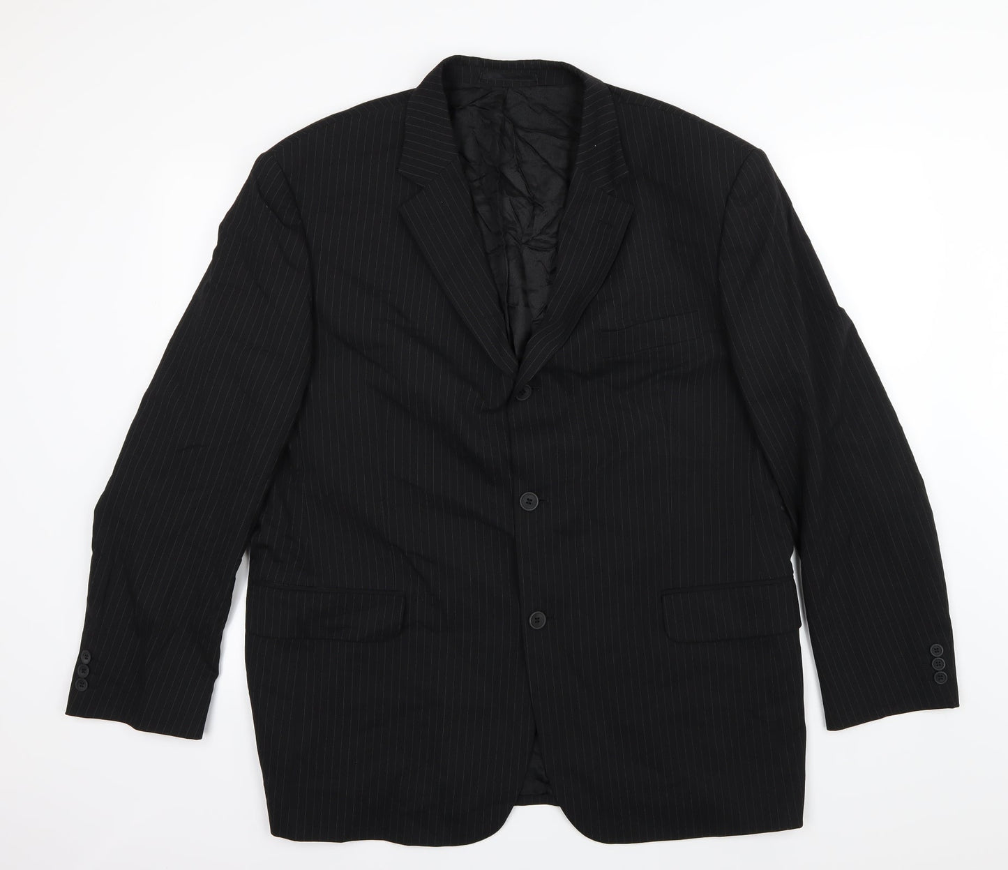 Weil Mens Black Striped  Jacket Suit Jacket Size 44