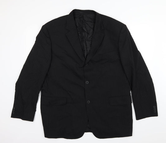 Weil Mens Black Striped  Jacket Suit Jacket Size 44
