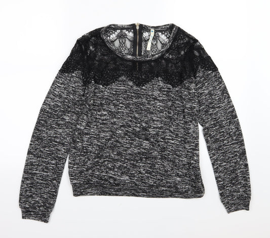 Blue Vanilla Womens Grey  Knit Pullover Jumper Size M