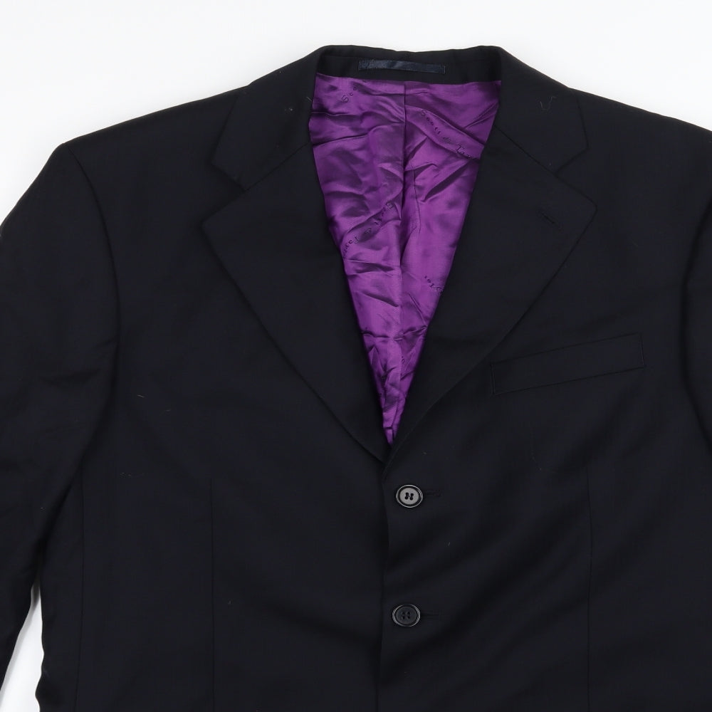 Scott & Taylor Mens Blue Striped  Jacket Suit Jacket Size 40