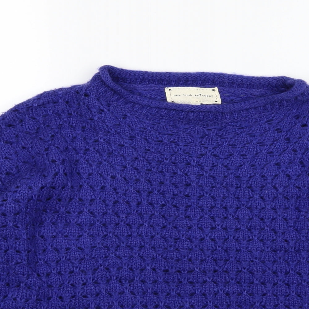 New Look Womens Blue  Knit Pullover Jumper Size 10