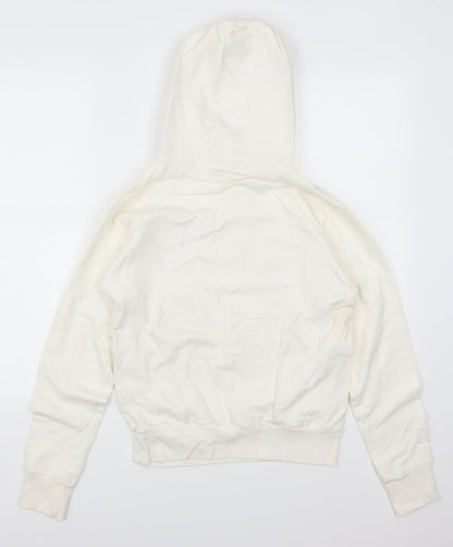 Back view of Select women’s white pullover hoodie, size S, - la