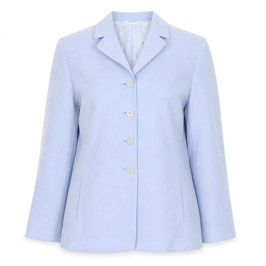 Front view of Marcona women’s blue jacket suit jacket, size UK 12