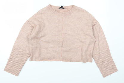 Additional front view of Topshop women’s pink jumper, size UK 4